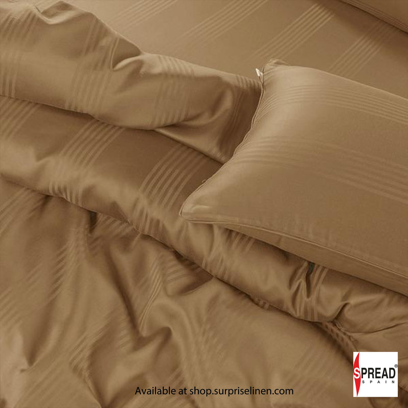 Spread Spain - 450TC Premium Cotton Barcode Bedsheet Set (Caramel)