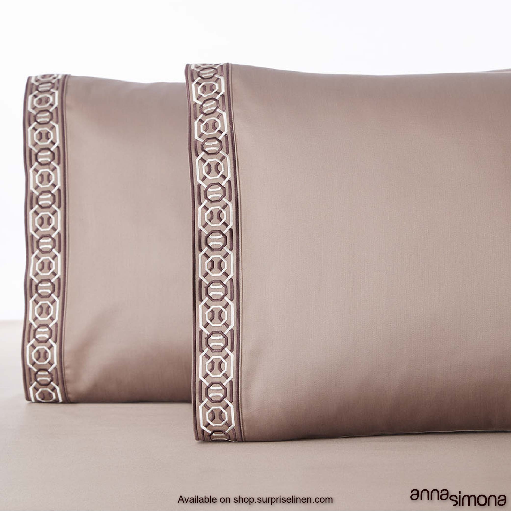 Anna Simona - Casablanca King Size 400 TC Cotton Satin King Size Bedsheet Set (Sand)