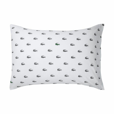Lacoste - Once Upon a Crocodile 3 Pcs Duvet Cover Set made in 100% Organic Cotton (White)