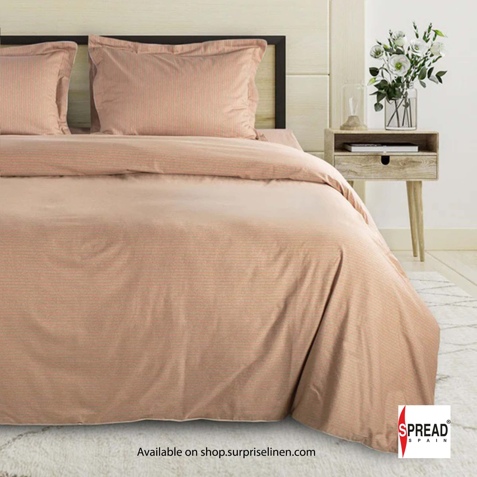 Spread Spain - The Geo Tokyo 500 Thread Count Cotton Bedsheet Set (Salmon)