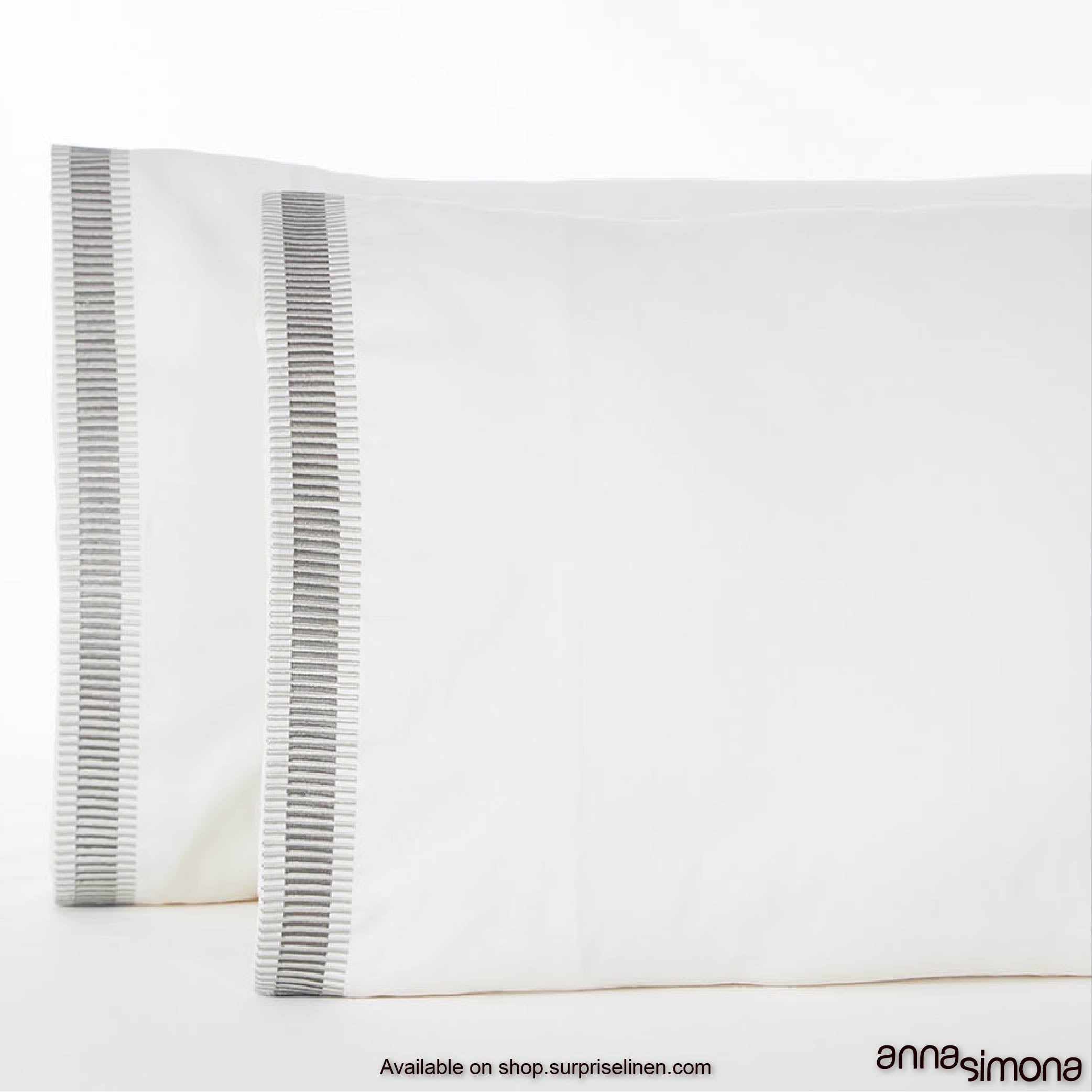 Anna Simona - Fiji King Size 400 TC Cotton Satin King Size Bedsheet Set (Off White)