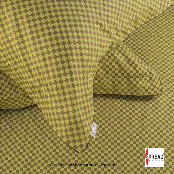 Spread Spain - The Geo Tokyo 500 Thread Count Cotton Bedsheet Set (Light Olive)