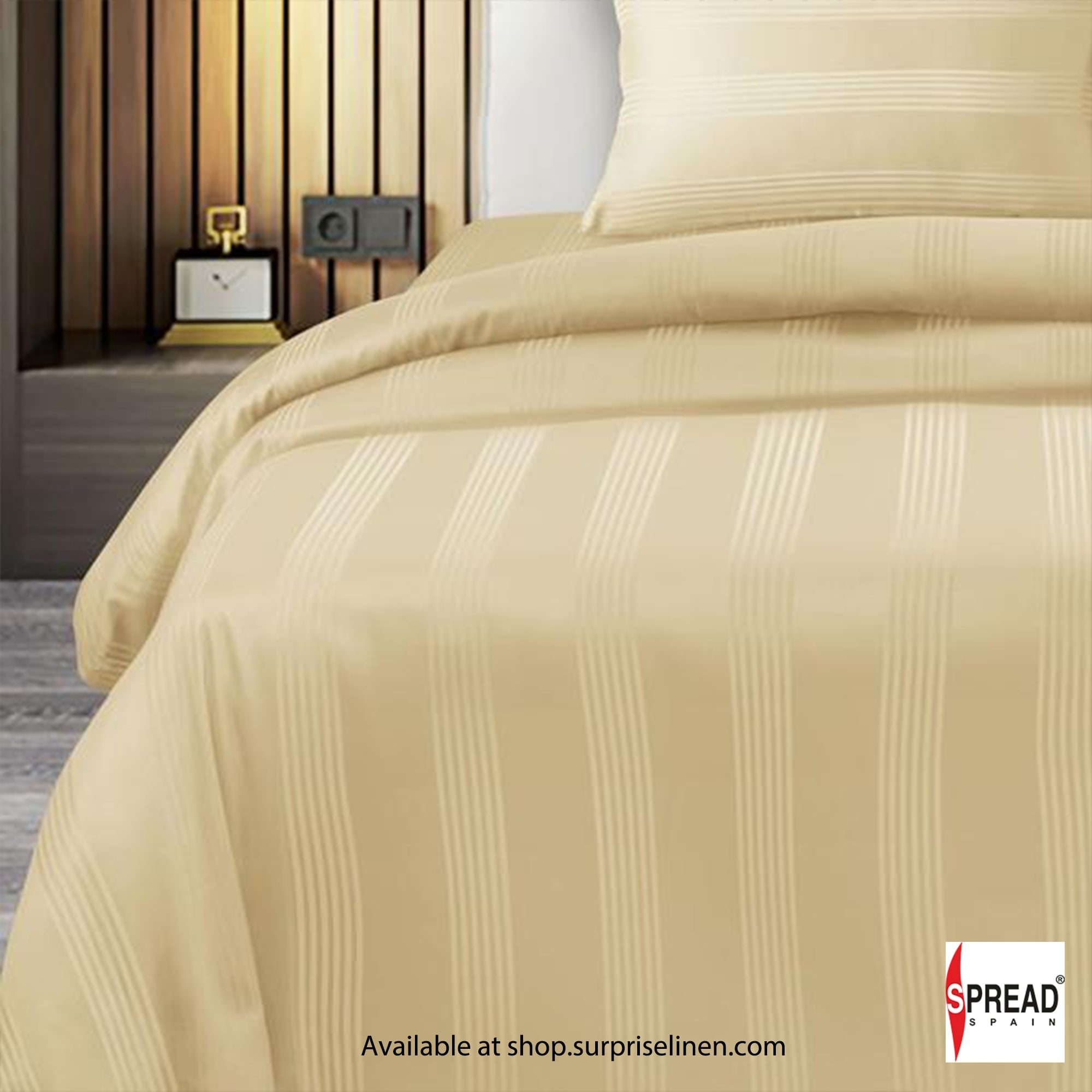 Spread Spain - 450Thread Count Premium Cotton Barcode Bed Sheet Set (Gold)