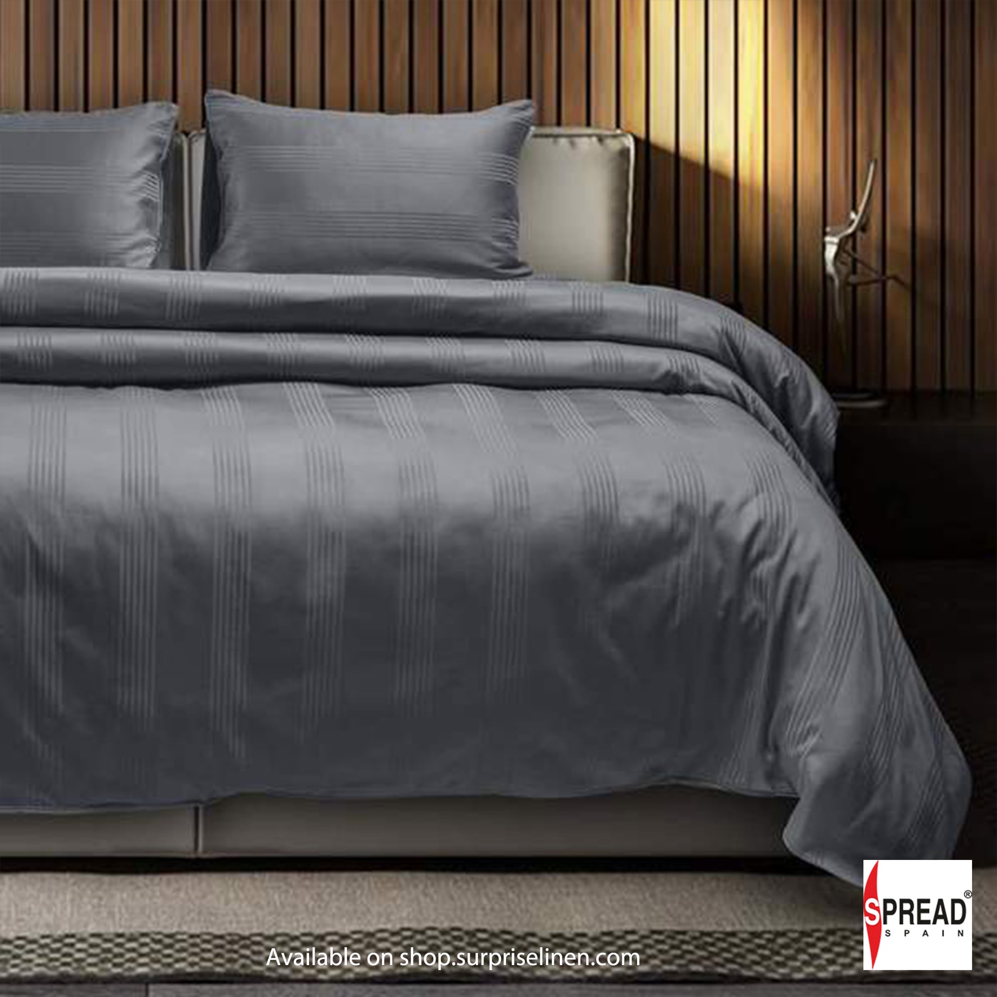 Spread Spain - 450Thread Count Premium Cotton Barcode Bedsheet Set (Grey)