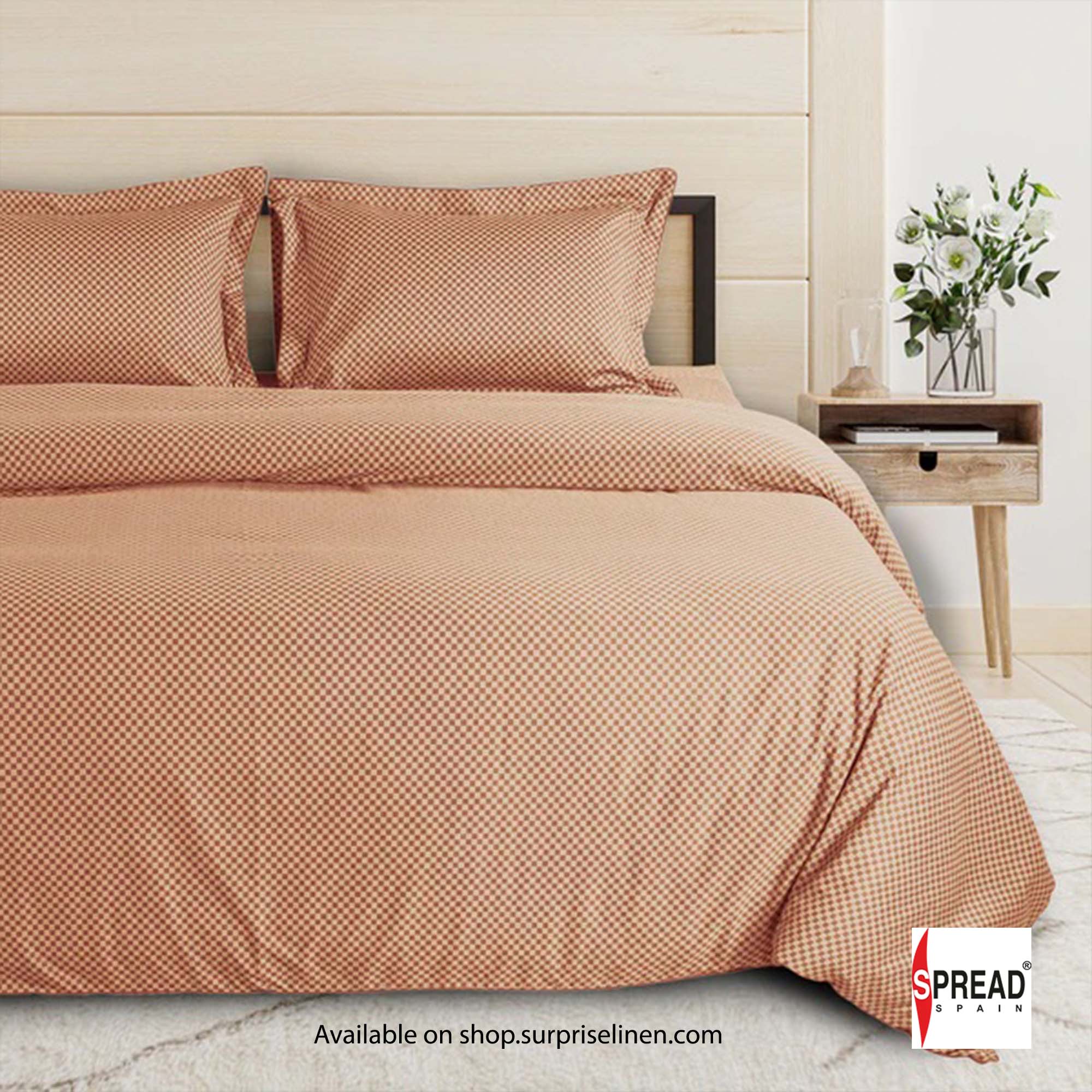 Spread Spain - The Geo Tokyo 500 Thread Count Cotton Bedsheet Set (Dark Sepia)