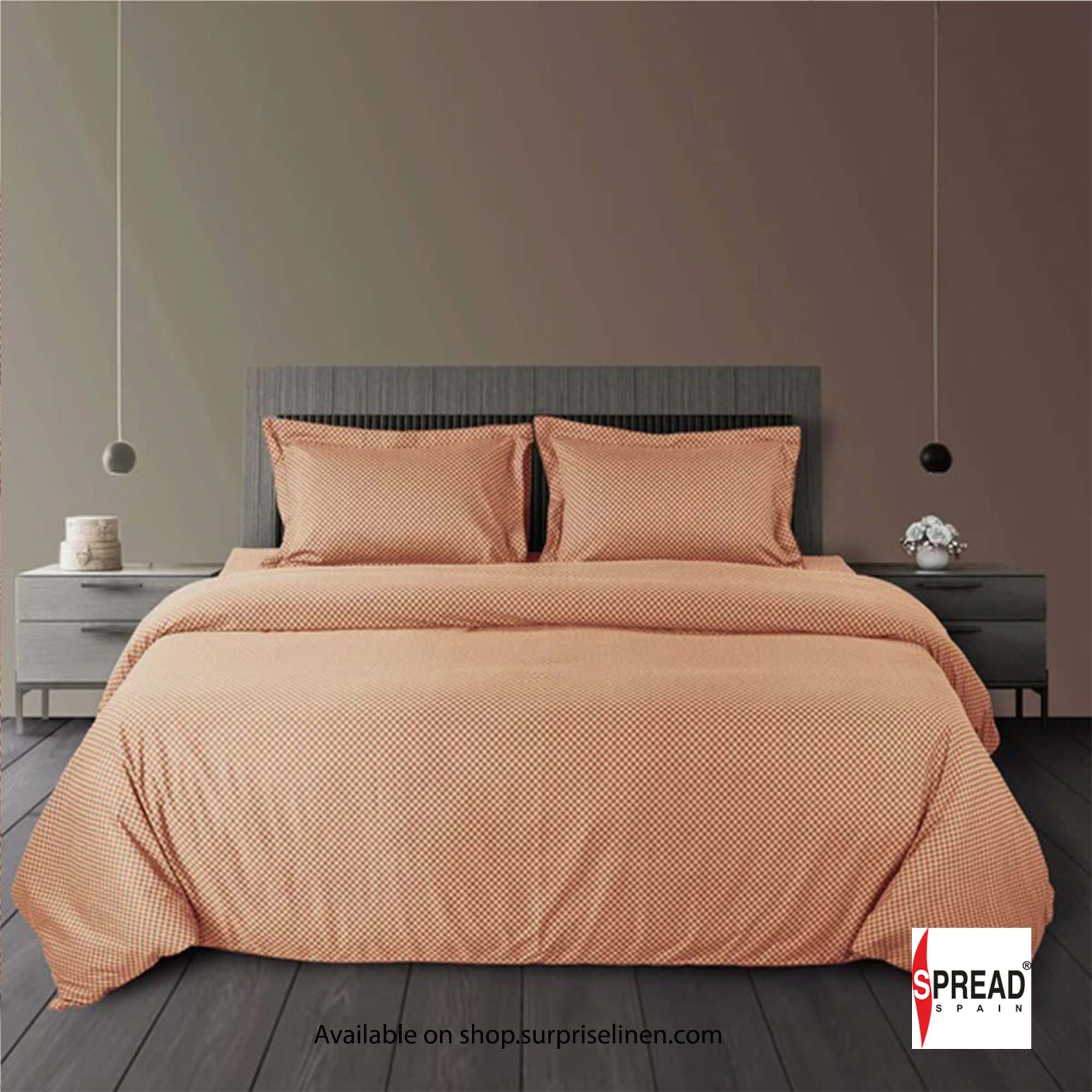 Spread Spain - The Geo Tokyo 500 Thread Count Cotton Bedsheet Set (Dark Sepia)