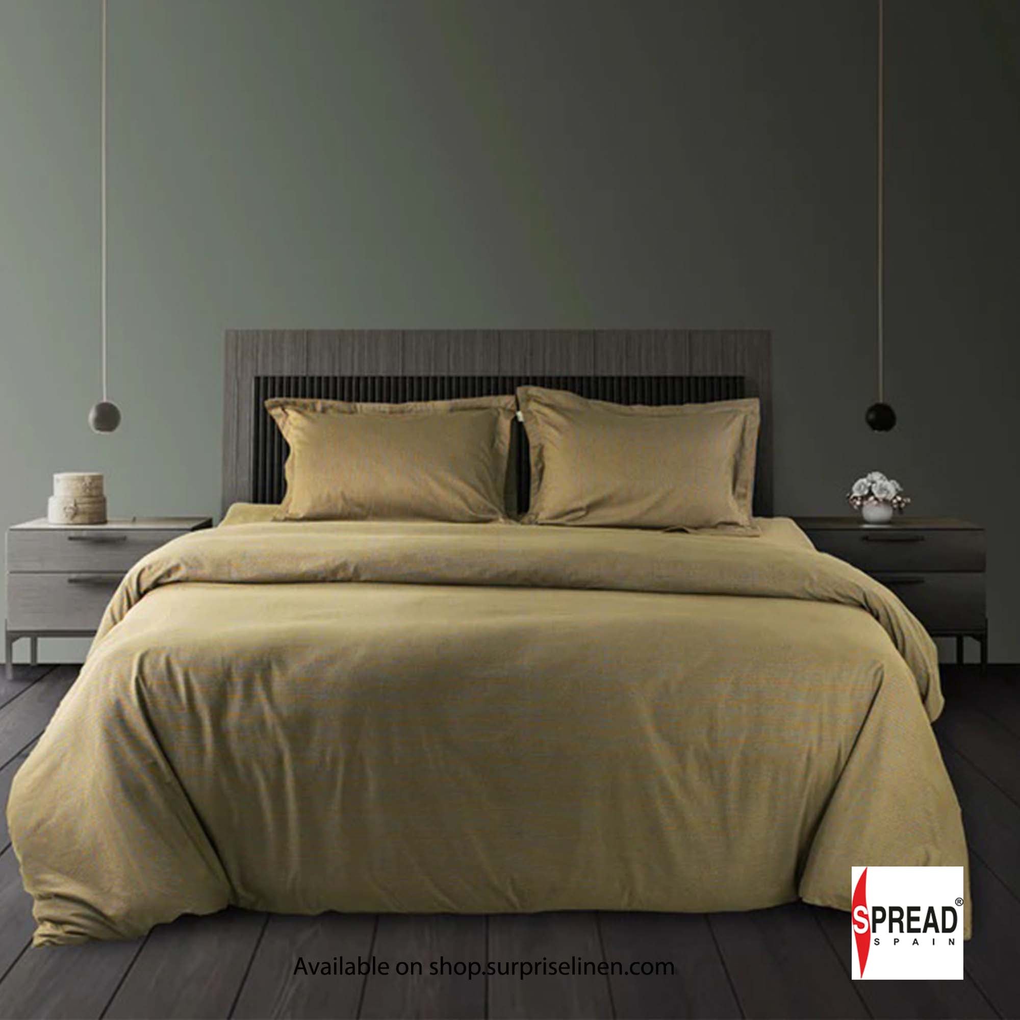 Spread Spain - The Geo Tokyo 500 Thread Count Cotton Bedsheet Set (Olive)