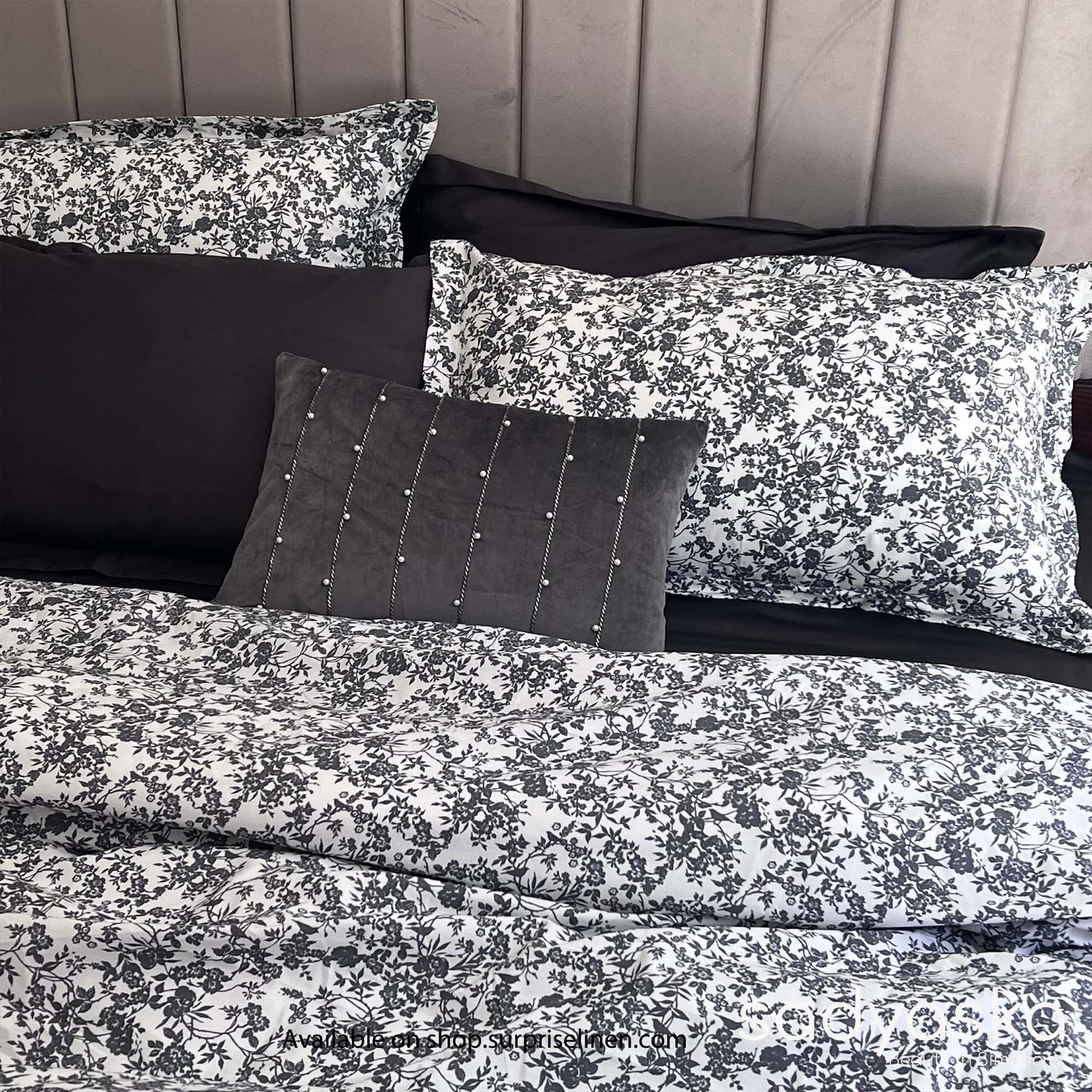 Sadyaska - Black Rose Printed Cotton Duvet Cover