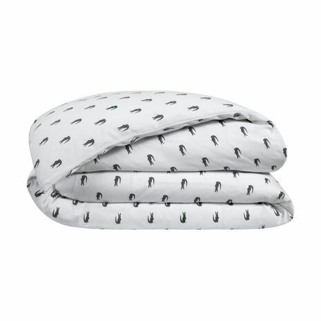 Lacoste - Once Upon a Crocodile 3 Pcs Duvet Cover Set made in 100% Organic Cotton (White)