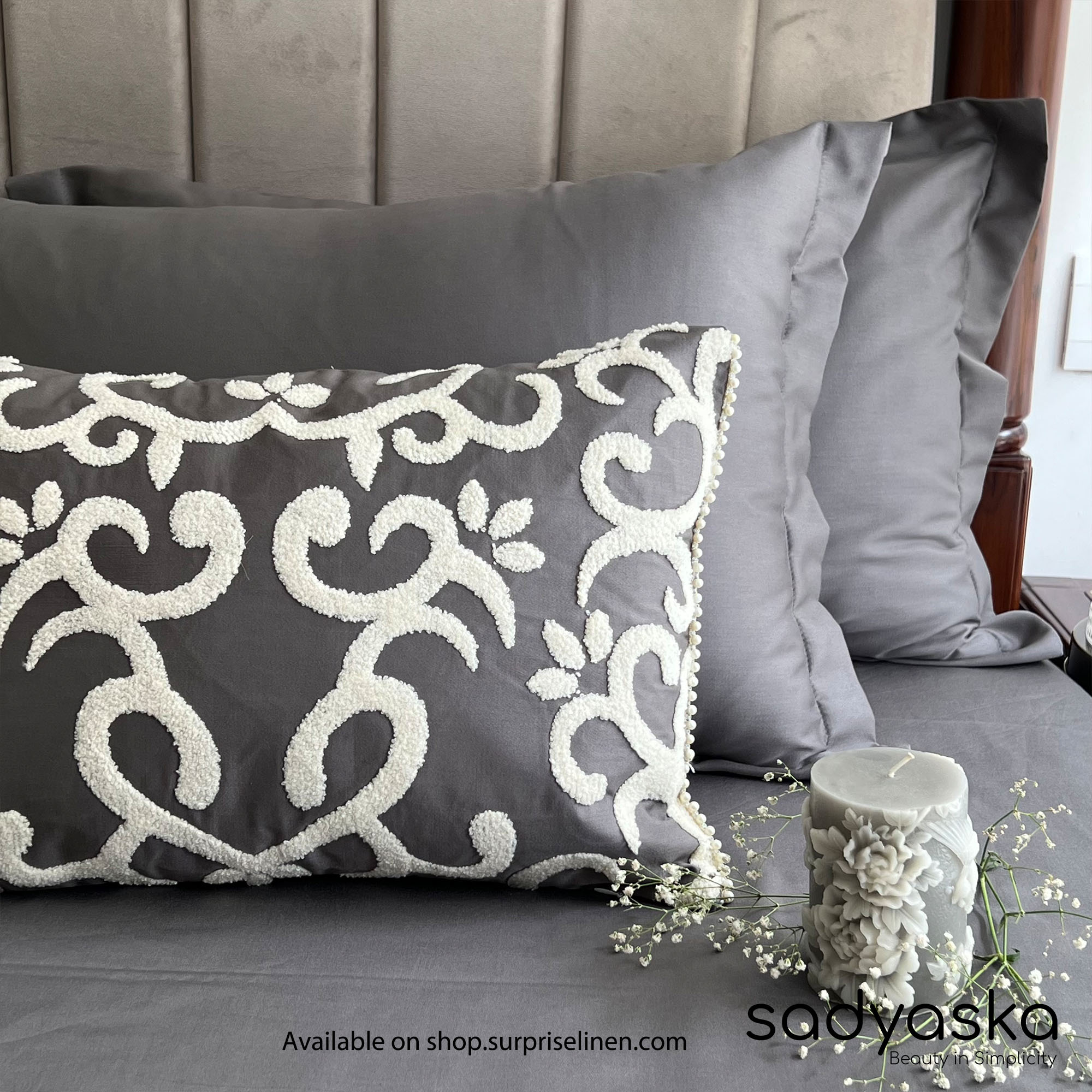 Sadyaska - Treasure Collection Glace Bedsheet Set (Elephant Grey)