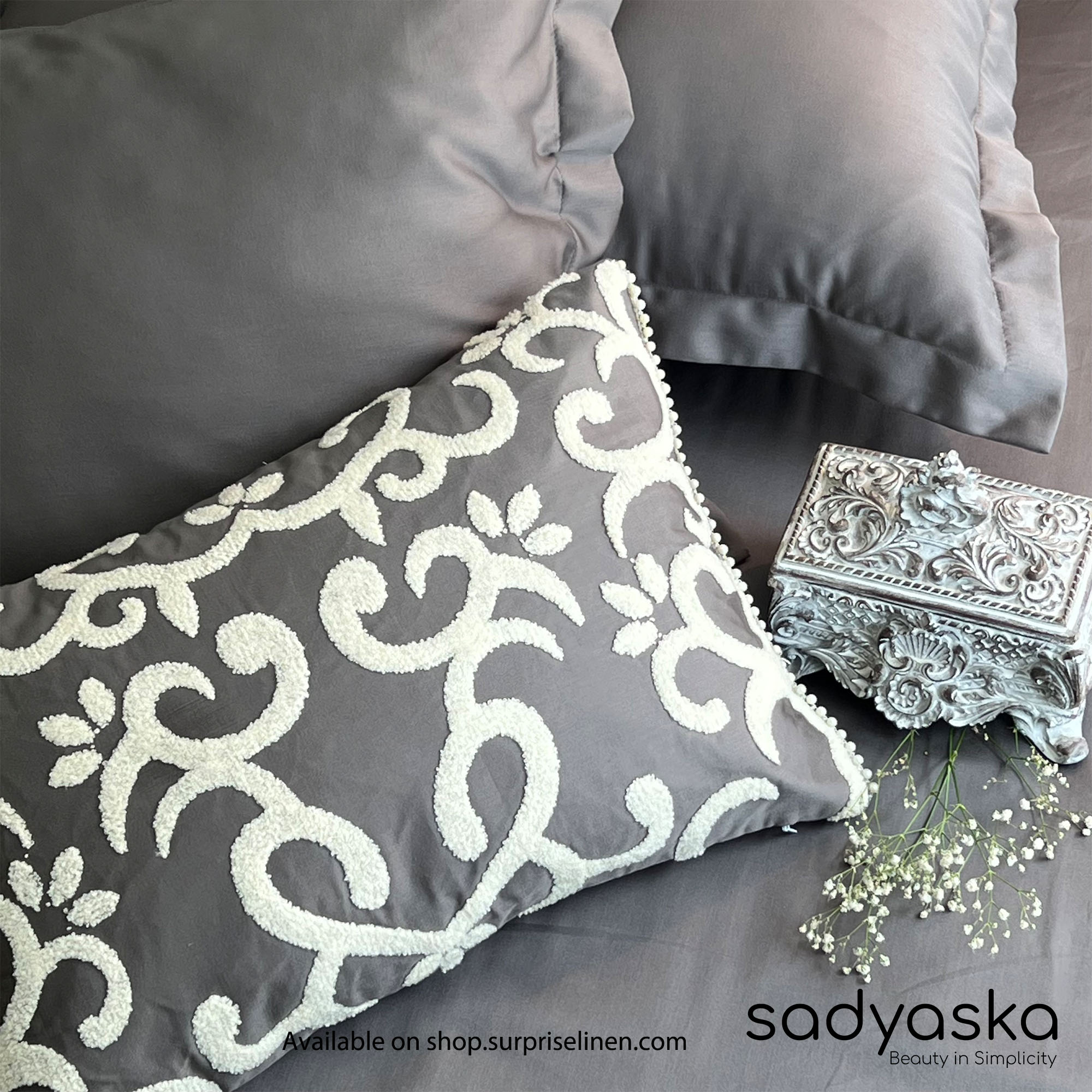 Sadyaska - Treasure Collection Glace Bedsheet Set (Elephant Grey)