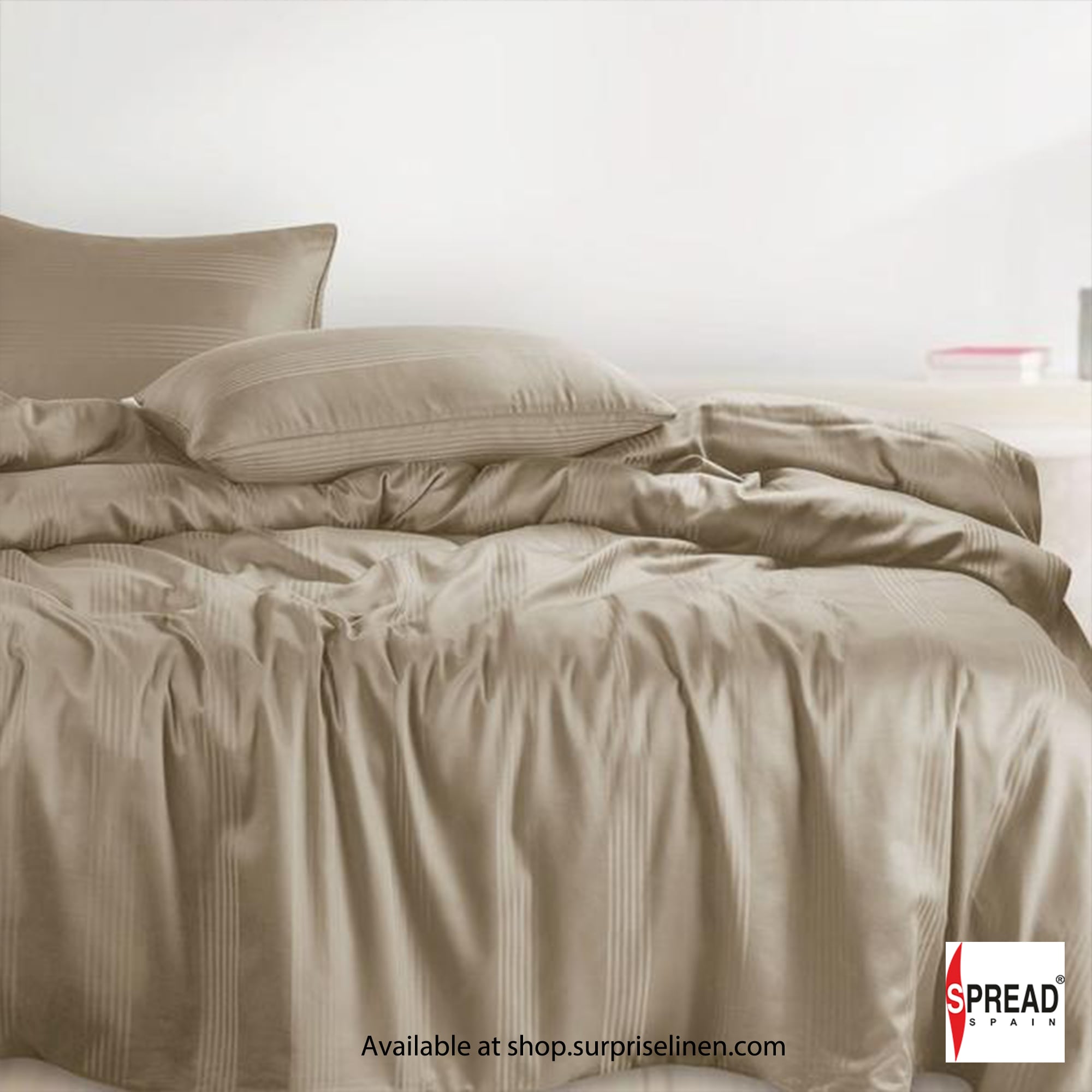 Spread Spain - 450Thread Count Premium Cotton Barcode Bedsheet Set (Stone)