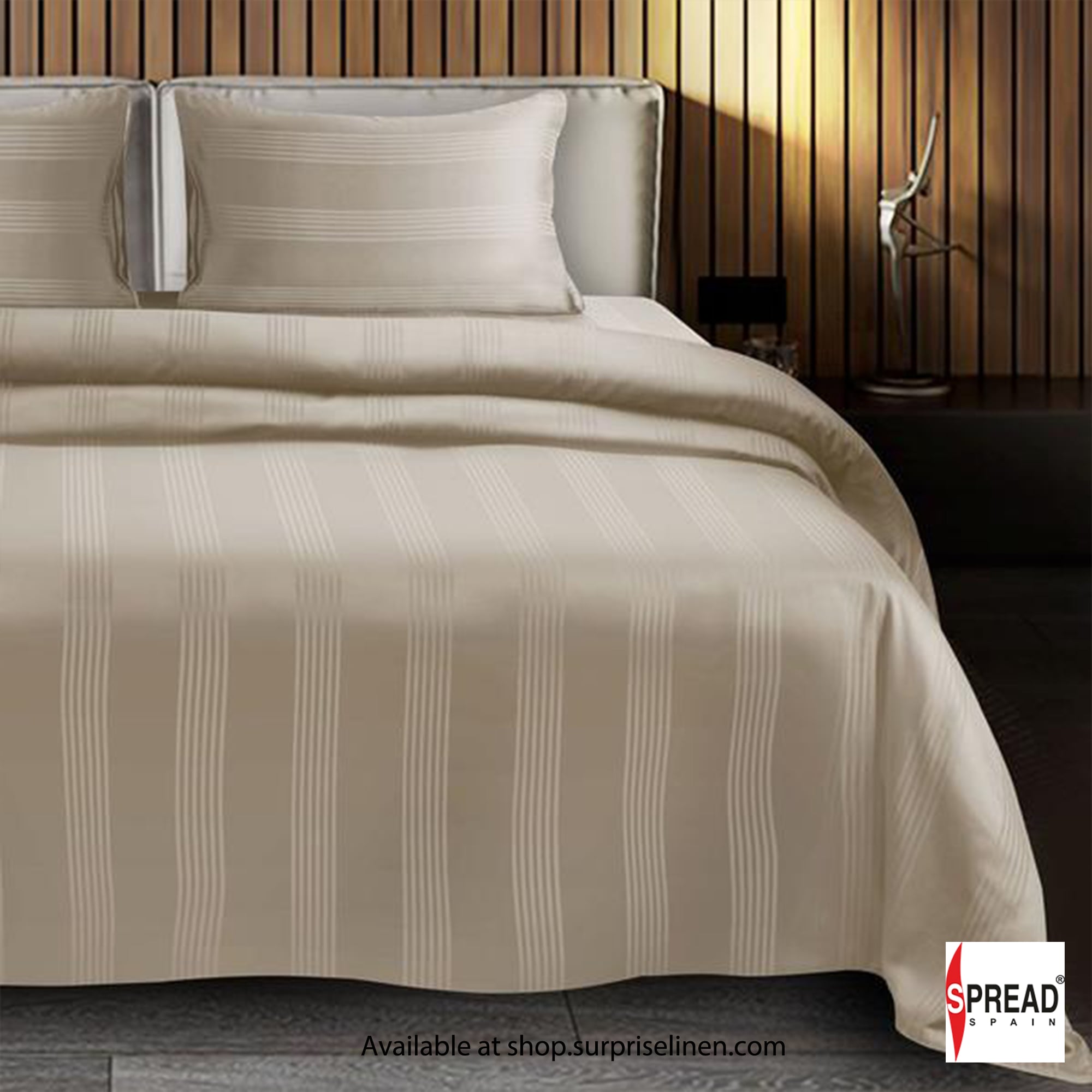 Spread Spain - 450Thread Count Premium Cotton Barcode Bedsheet Set (Stone)